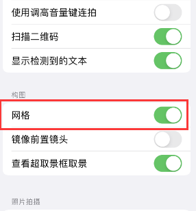 六盘水苹果手机维修网点分享iPhone如何开启九宫格构图功能