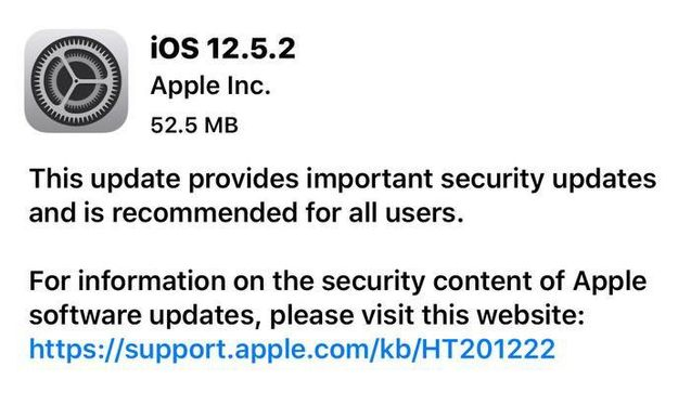 六盘水苹果手机维修分享iOS12.5.2发布，建议所有老苹果用户安装 